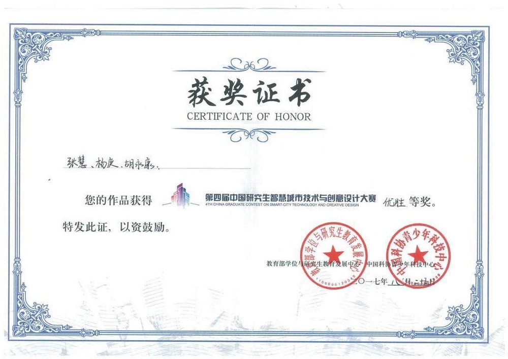 获奖证书