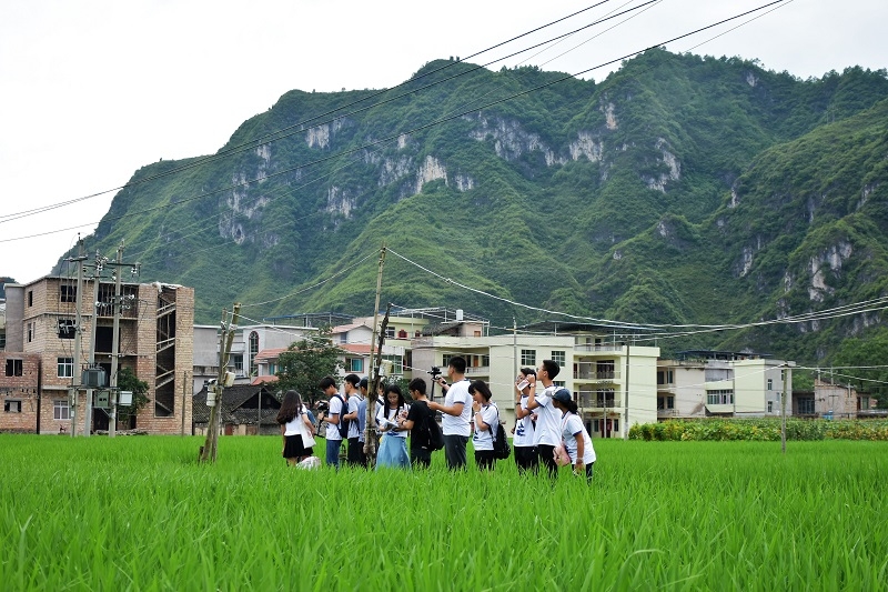 队员们行走在施秉县的田间