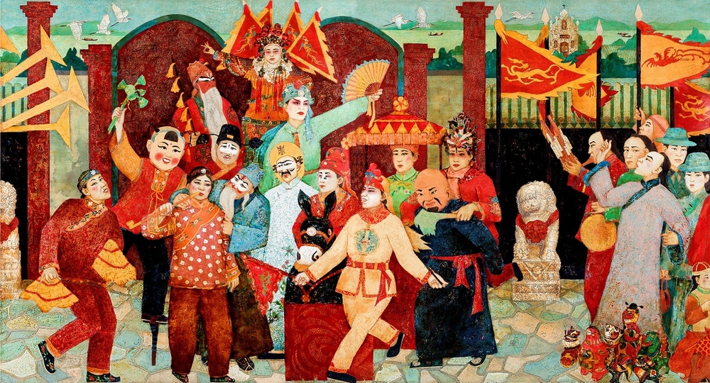 浚县庙会（漆画 ）