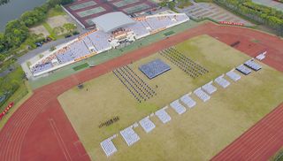 上海海事大学举行2019级学生军训汇报大会