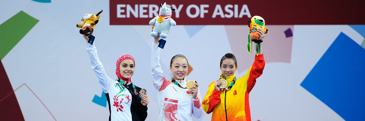 我校郭梦娇同学获第18届亚运会武术女子剑术枪术全能比赛金牌