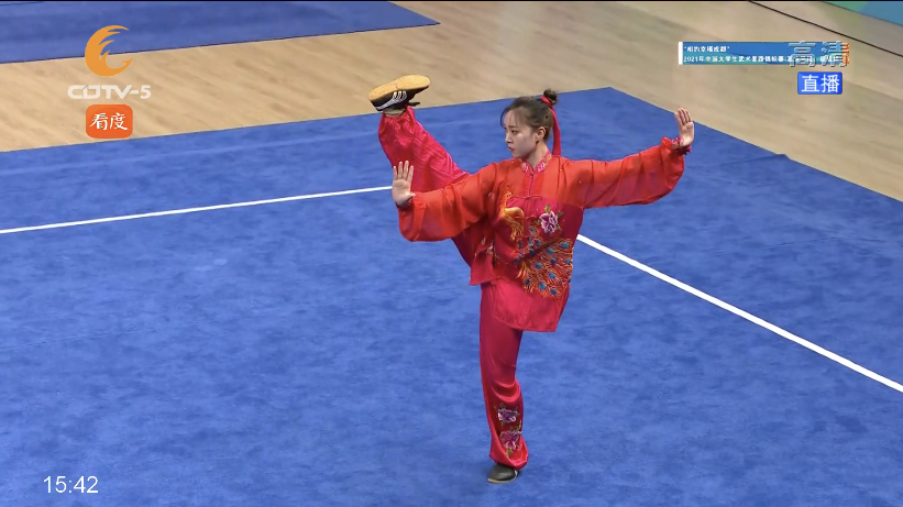 张子琪获女子丁组龙身蛇形太极拳金牌
