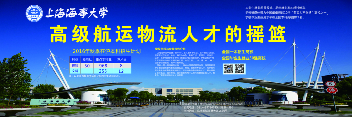 高级航运物流人才的摇篮——上海海事大学招生简介