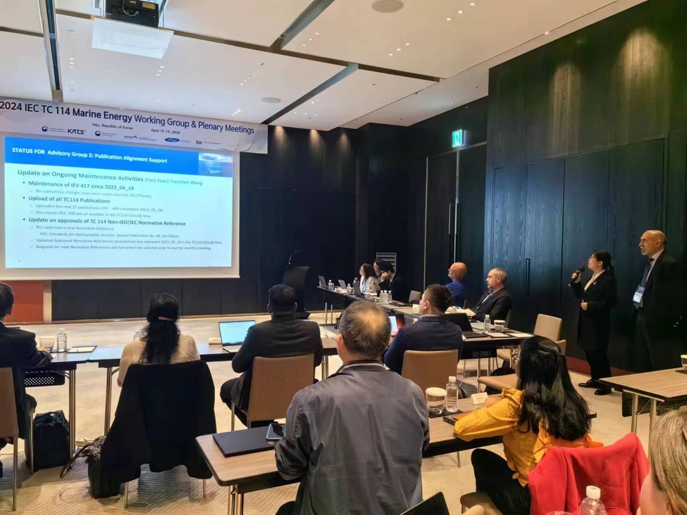 王天真为各国代表汇报AG2一年来开展的工作